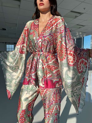 Otantik Desen Kimono Takım